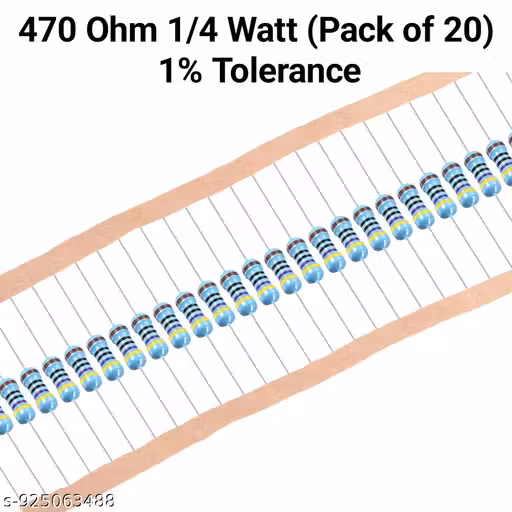 Manoj Traders (Pack of 20) 470 Ohm 1/4 Watt 1% Tolerance Resistor