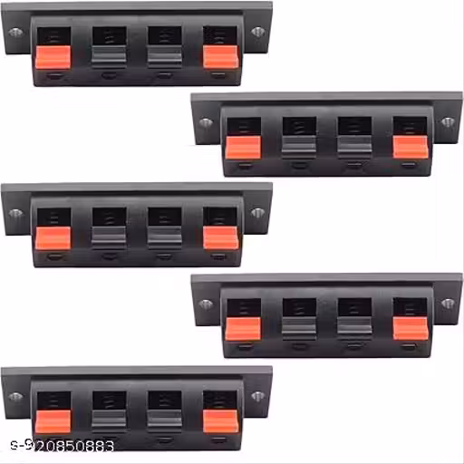 Manoj Traders (Pack of 5) QBM 4 Pin Speaker Terminal Block 4 (Black, For TV, 7 m