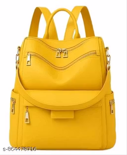Fabcraft Leather Backpack for Women | Large Capacity | College and Office use | PU Leather | shoulder bag for Ladies