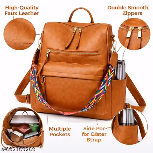Backpack for women | Women's Casual Daypacks Backpack Handbags Multipurpose Zipper closure Purses and Shoulder Bag with sling belt | Handbag | College | Girls | Office | GiftsIKids