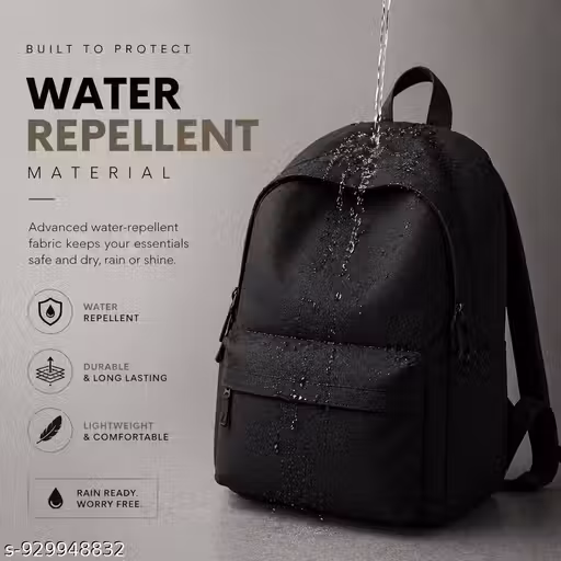 FABCRAFT BACKPACK-This is a black polyester school and travel backpack with multiple compartments and side pockets