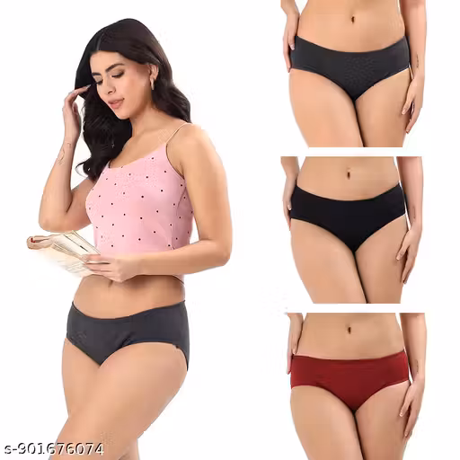 Reusabal Menstrual Panty For Women I Pad-Free | Rash-Free Soft Feel | Leak-Safe | Reusabal | Menstrual Panty I Period Underwear I High-Rise Waist Full Coverage I Heavy Flow Safety I Leak Resistant I Grey Black Maron