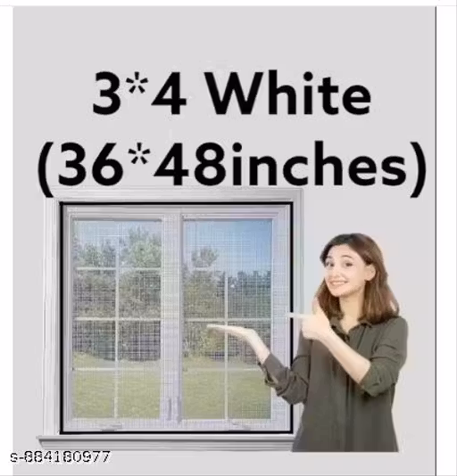 3X4 Feet/90X120 Cm White Colour Window Mosquito Net
