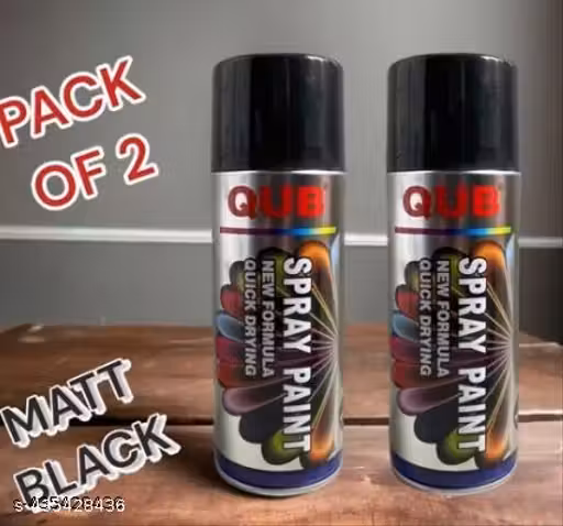 C2-QUB SPRAY PAINT-MATT BLACK-PACK OF 2