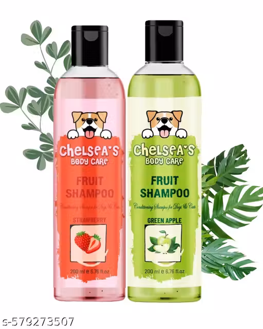 Pet Shampoo Combo – Strawberry & Green Apple | Fruit-Based Conditioning Shampoo for Pets | Cleans Dirt, Removes Odor, Keeps Coat Healthy & Shiny | Safe for Puppies, Kittens & All Dog & Cat Breeds – 2 x 200ml