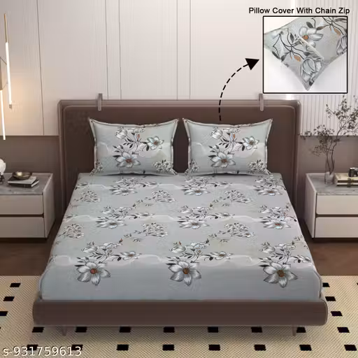 Premium King Size Double Bedsheet 90 * 90(INCH) with 2 Pillow cover King Size 18" x 28"