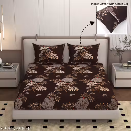 Premium King Size Double Bedsheet 90 * 90(INCH) with 2 Pillow cover King Size 18" x 28"