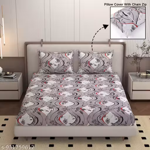 Premium King Size Double Bedsheet 90 * 90(INCH) with 2 Pillow cover King Size 18" x 28"