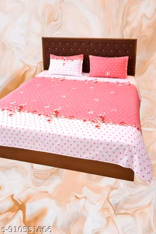 Designer Floral Bedsheet Double Bed with 2 Pillow Covers | Luxury Home Bedding|PACK OF 2