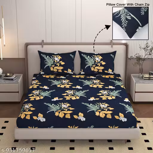 Premium King Size Double Bedsheet 90 * 90(INCH) with 2 Pillow cover King Size 18" x 28"