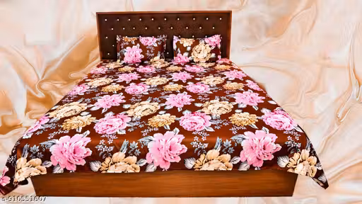 Designer Floral Bedsheet Double Bed with 2 Pillow Covers | Luxury Home Bedding|PACK OF 1
