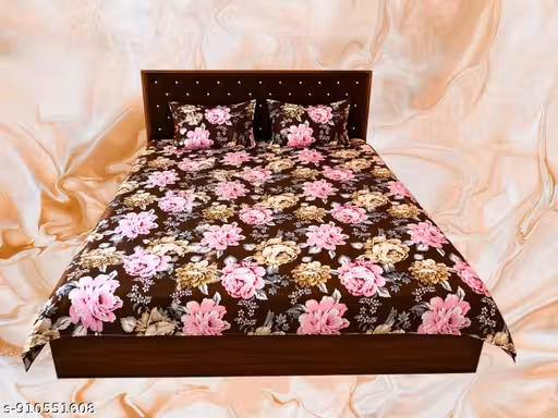 Designer Floral Bedsheet Double Bed with 2 Pillow Covers | Luxury Home Bedding|PACK OF 1