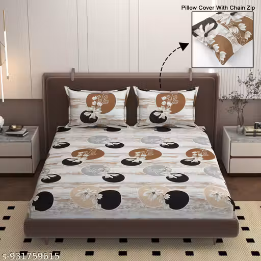 Premium King Size Double Bedsheet 90 * 90(INCH) with 2 Pillow cover King Size 18" x 28"