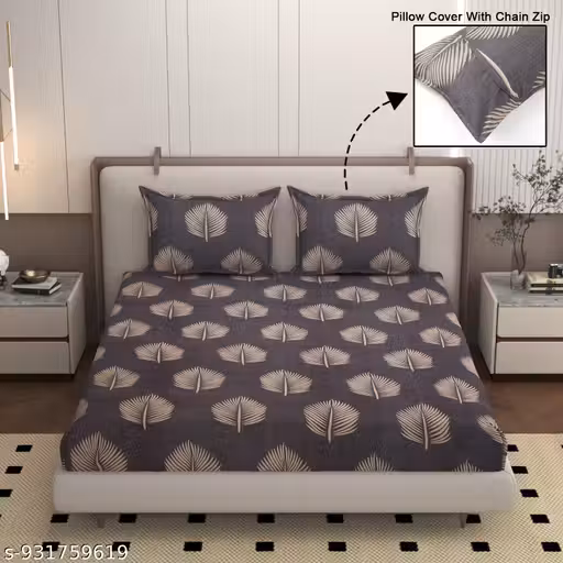 Premium King Size Double Bedsheet 90 * 90(INCH) with 2 Pillow cover King Size 18" x 28"