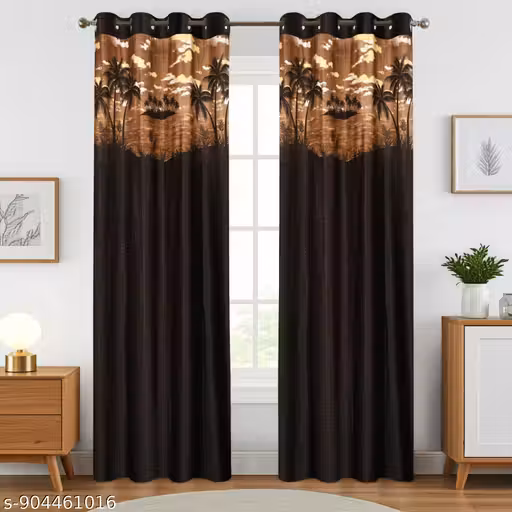 Fancy Lovely 9 ft Long Door Cotton Floral Curtains For Living Rooms , Bed Rooms , Halls , Pack of 2 Pcs, Multicolor - White