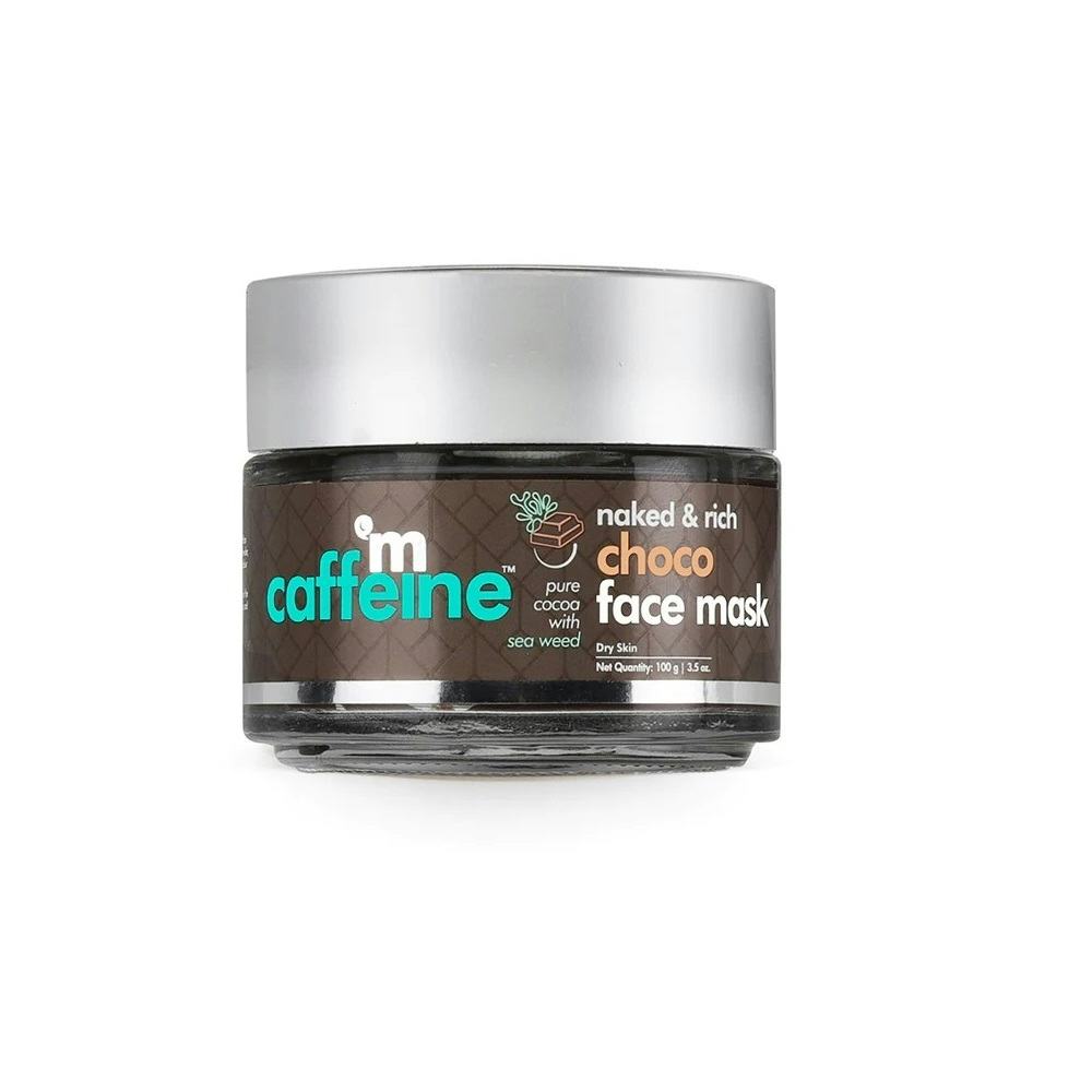 mCaffeine Hydrating Choco Face Mask - Clay Face Pack With Cocoa, Aloe Vera & Seaweed For Dry Skin, 100 gm