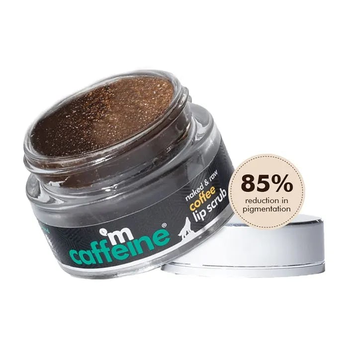 mCaffeine Coffee Lip Scrub For Chapped & Pi gmented Lips - Natural, Vegan & Beeswax Free, 12 gm
