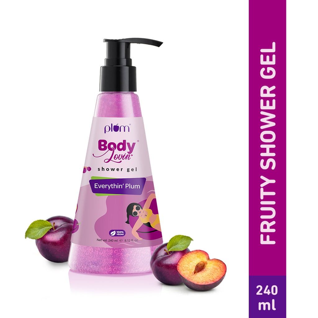 Plum BodyLovin Everythin Plum Shower Gel Body Wash - All Skin Types, Fruity Fragrance, Non-Drying, 240 ml