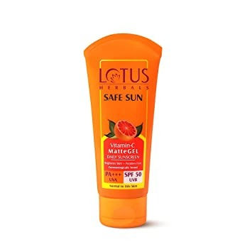 Lotus Herbals Safe Sun Vitamin C Matte Gel Daily Sunscreen SPF 50, 100 gm