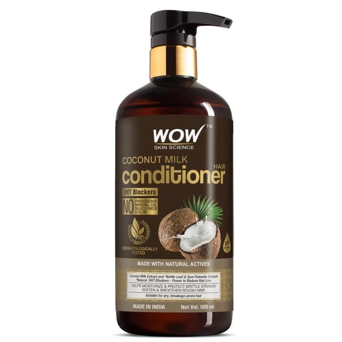 Wow Skin Science Coconut Milk Conditioner, 500Ml | Lessen Breakage | Reduces Frizz & Tangles | Glossy Hair