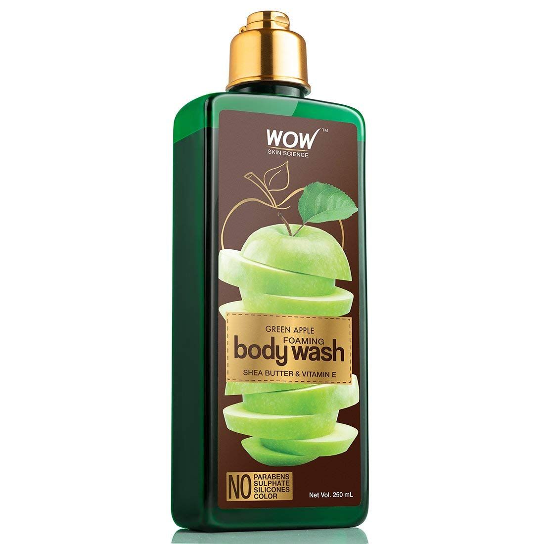 Wow Skin Science Green Apple Foaming Body Wash - No Parabens, Sulphate, Silicones & Color - 250Ml