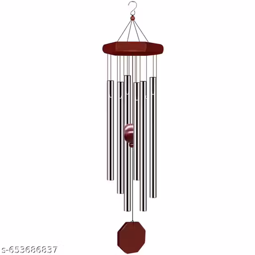 Wind Chimes for Home Balcony Decor Items 6 Pipes Hanging Bells Six Rods for Positive Vibrations & Energy Garden Outdoors Office Melodious Metal Wind Chimes Sound. (Silver Colour)