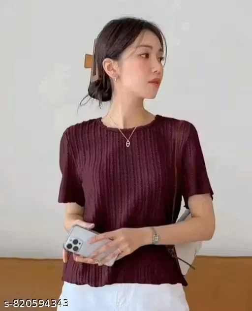 New Stylish Trendy korean Partywear T-shirt For Summer Wear. Short Sleeve T-shirt Attractive design For Girl's & Woman.