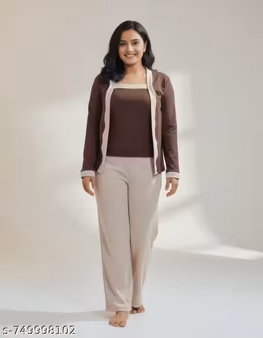 Shreya Stylish New Self Design Top And Bottom Set For Womens And Girls