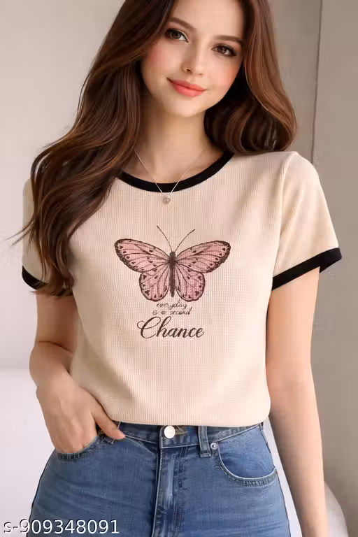 Women Round Neck Cotton Blend T-Shirt – Half Sleeve, Regular Fit Regular Wear Stylish & Comfortable Casual Wear T-shirt | Perfect for Fashion, Soft & Breathable Fabric | Trendy Solid Design for All Occasions – Easy for Women & Girls
