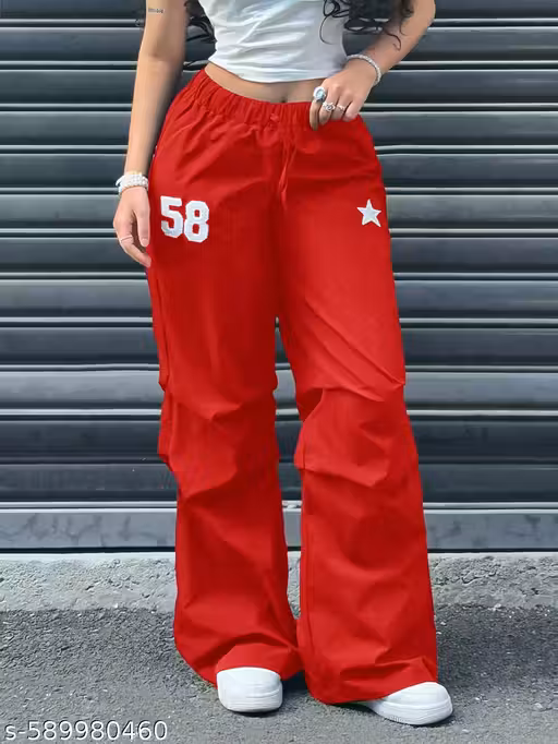 58 N.s Drawstring Wide Leg Pants, Casual pants for women