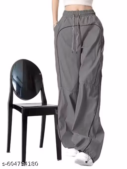 Womens Jogger Pants Ultra Relaxed Fit, Flattering Wide-Leg Silhouette, Adjustable Drawstring Waistband (N.S)