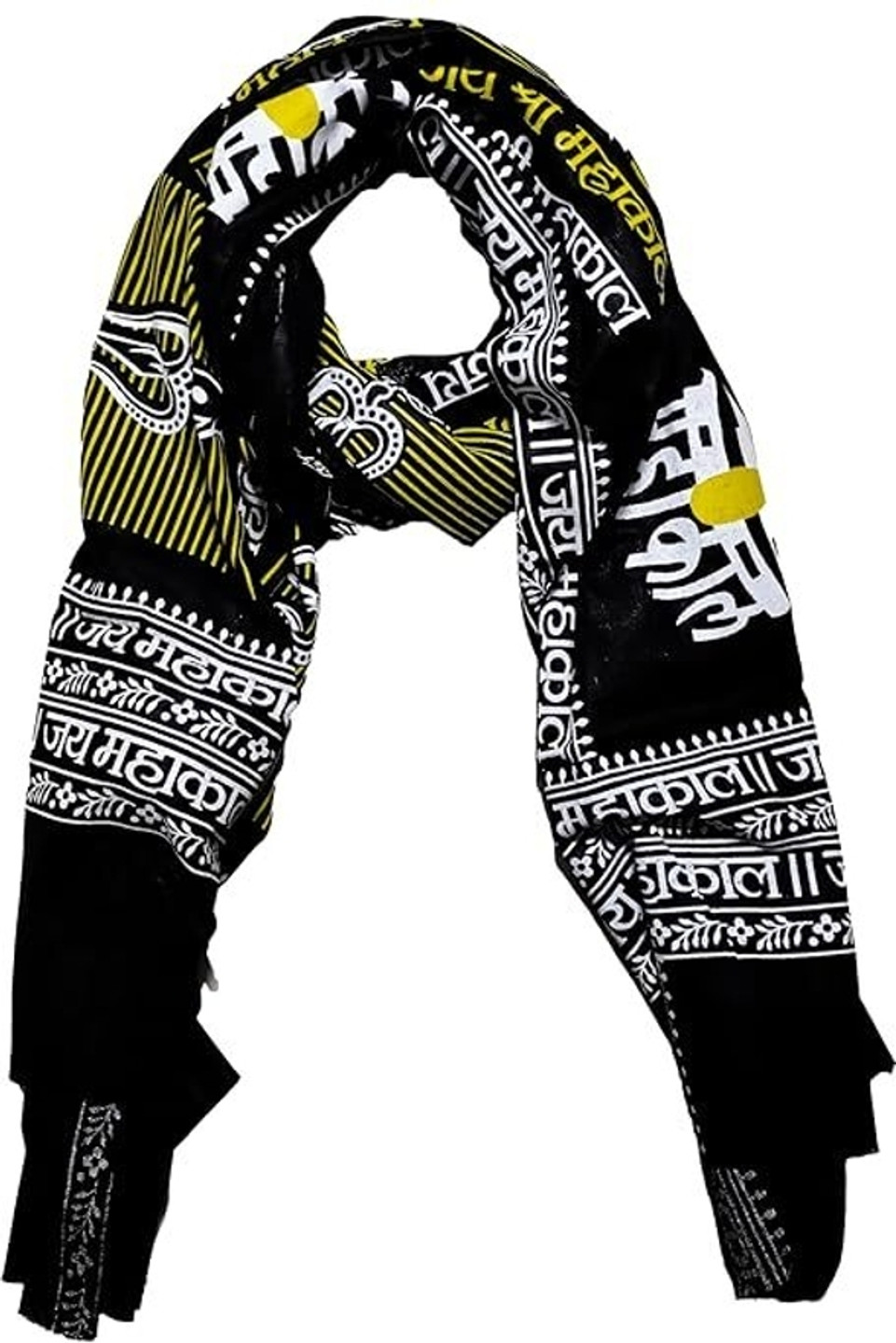 Sunflower Printed Pure Cotton Men & Women Black Fancy Scarf