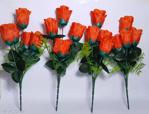 Artificial Multi rose Fake flowers Plants Decorative item for home, living room, Office,Table, Diwali Decorative Plant and Craft items Corner ( PACK OF 2) (MULTI COLOUR)