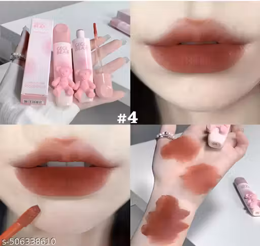 Gege Bear Tender Lip Glaze – Velvet Matte Lip Tint | Soft Mist Hydrating Lip Glaze | Long-Lasting, Non-Sticky Lip Color | High-Pigment Korean Beauty Lip Stain | Cute Bear Moisturizing Matte Lip Gloss | Smudge-Proof, Lightweight & Smooth Lip Makeup for Wom