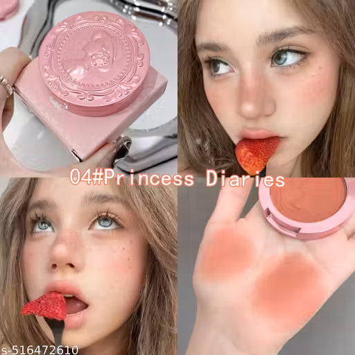 GEGE Bear Vintage Embossed Blush – Water-Resistant Matte Finish, Easy-to-Blend (Shade 4)