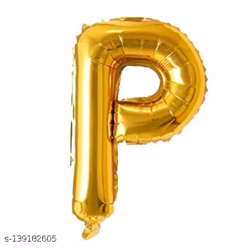 Trade Globe 16" Inch Alphabet Letter Shape foil Balloon for Kids Birthday Party Decorations (Golden- Letter P)