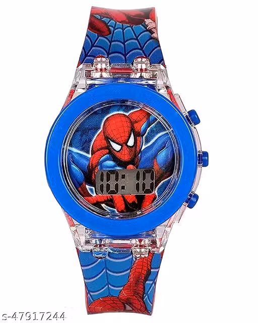 Trade Globe Digital 7 Color Disco Glowing Light Watch for Kids | Boy's Watch - Red & Blue & Green Color | Boys Kids Watch for 2-8 Years Old