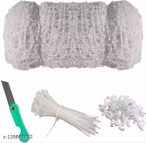 GEON BIRD NET FOR BALCONIES 8X12 SET OF 1 ( 0.85 MM THICKNESS ) with Installation kit