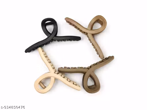 4 pcs Hair claw combo matte big thick hair claw flower fancy hair clutcher for Women