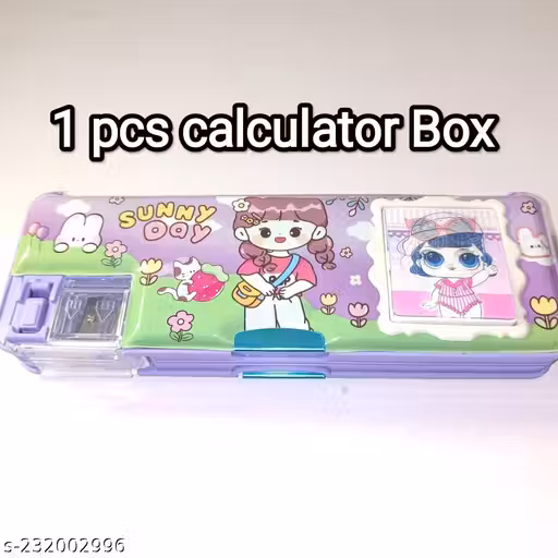 timbktooMultipurpose Pencil Box with Calculator & Dual Sharpener - Art Plastic Pencil Box ( pack of 1 )