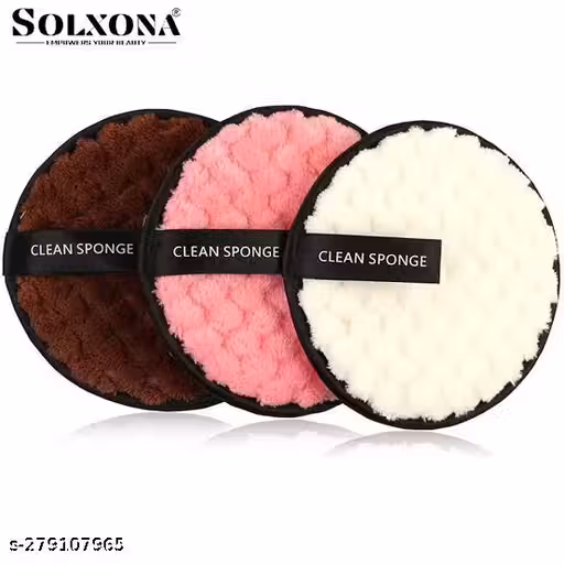 Solxona® Cotton Makeup Remover Pads for Washable Face Clean Sponge Makeup Remover (set of 3 }