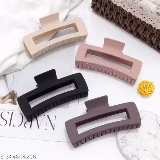 Minta 4 Pack Claw Clips for Thick Hair, 3.8" Hair Clips for Women/Girls, Large Hair Claw Clips, Cute Matte Hair Clip, Neutral Hair Claws Strong Claw Hair Clips 2 Styles Hair Accessories