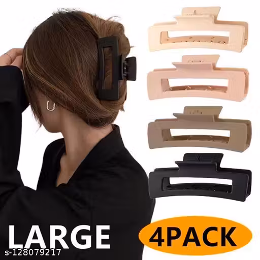 Large Hair Claw Clips Barrettes for Women Thick Hair Strong Hold Claw Hair Clips Jaw Clips 3.9 inch" 4 Pack Matte Multicolor color