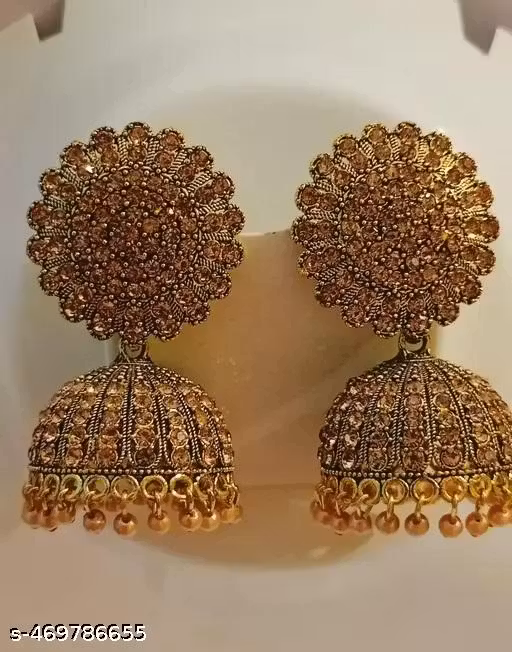 Latest Party Wear Golden Jhumka Earring for Girls and Women