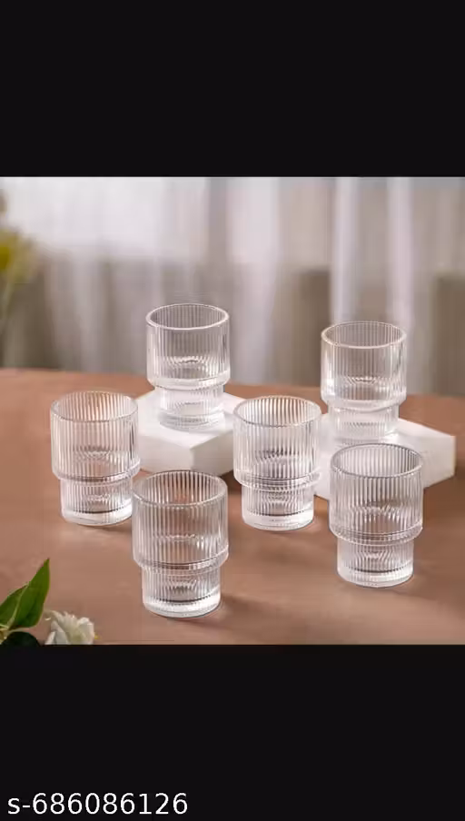 Pack of 6pcs Glass Premium quality clear glass with elegant Modern & stylish look, perfect for everyday use and special occasions Ideal for serving water, juice, soft drinks, mocktails, or whiskey