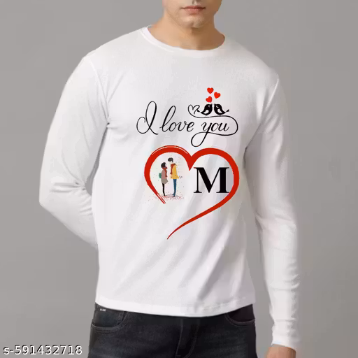 Mens full Sleeve White printed t-shirt