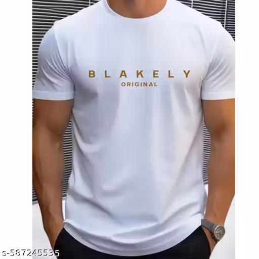 Mens half sleeve white tshirt
