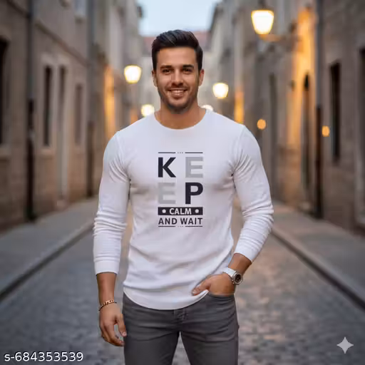 Men Polycotton Full Sleeve T-Shirt | Round Neck Casual Wear | Soft & Breathable FabricMen Polycotton Full Sleeve T-Shirt | Round Neck Casual Wear | Soft & Breathable Fabric