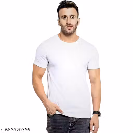 White men t shirt round neck plane