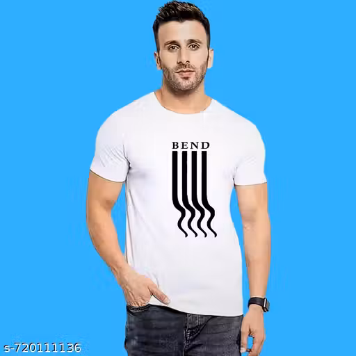 Men Stylish Printed Polycotton Round Neck Regular Fit White T-Shirt for Casual Wear, Daily Wear, Office Use and Outdoor Use, Soft Breathable Lightweight Polycotton Fabric Half Sleeve T-Shirt for Men and Boys, Trendy Comfortable Easy Wash T-Shirt